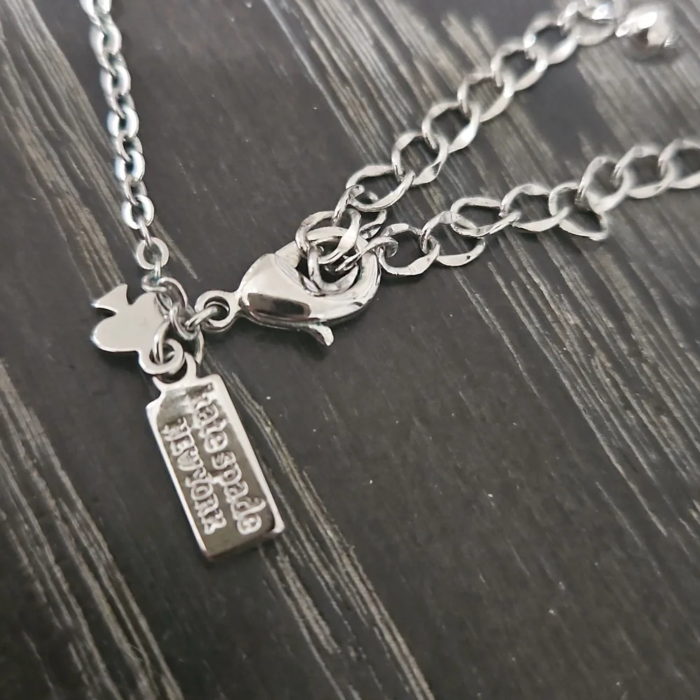 Kate Spade Long Silver Necklace with Crystal Accents - Picture 3 of 6